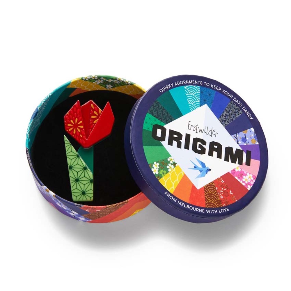 RARE Erstwilder To Wear A Tulip Origami Bonus Gift Brooch